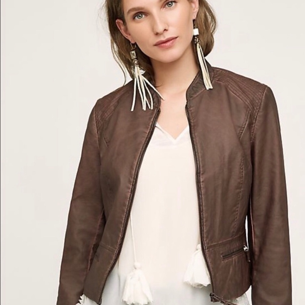 Anthropologie Hei Hei Vegan Leather Jacket
